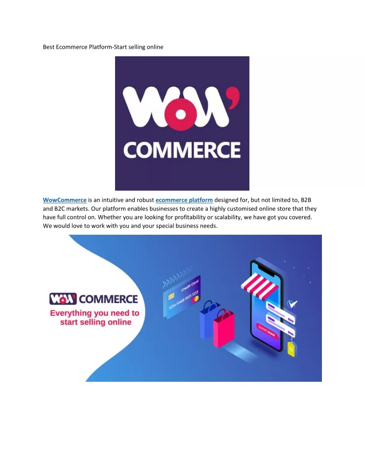best ecommerce platform start selling online