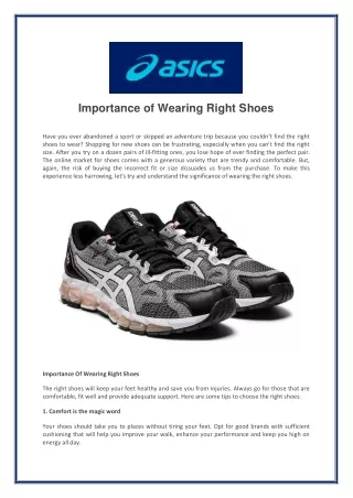 importance of wearing right shoes