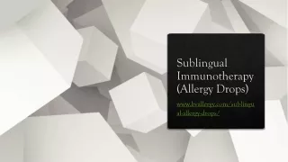 Sublingual Immunotherapy (Allergy Drops) - BV Allergy