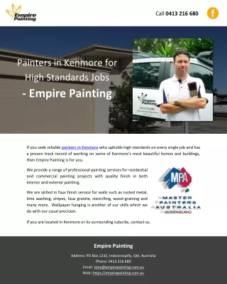 Painters in Kenmore for High Standards Jobs - Empire Painting