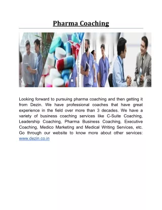 pharma coaching
