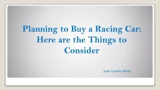 Planning to Buy a Racing Car- Here are the Things to Consider