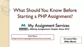 How does My Assignment Services assists students in PHP Assignments?
