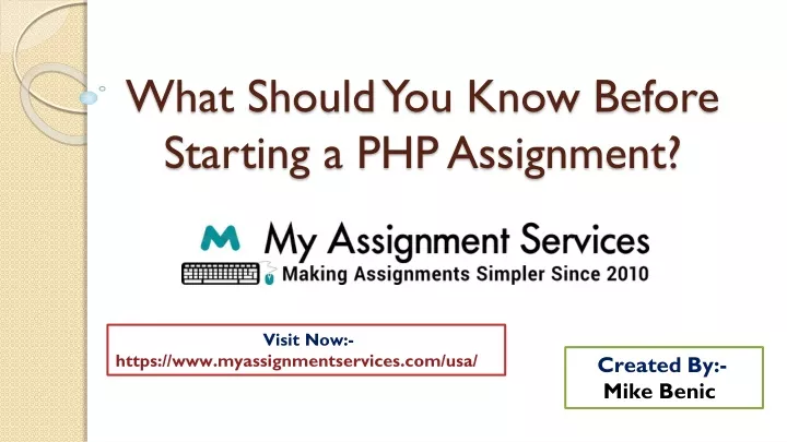 what should y ou k now b efore s tarting a php assignment