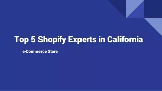 Top 5 Shopify Experts in California