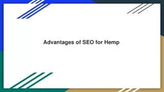 advantages of seo for hemp