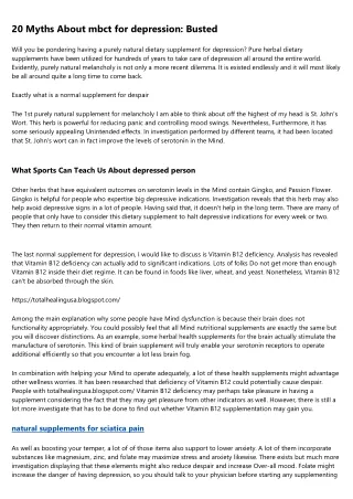 20 myths about mbct for depression busted