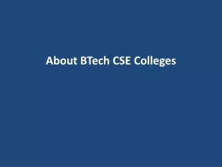 about btech cse colleges