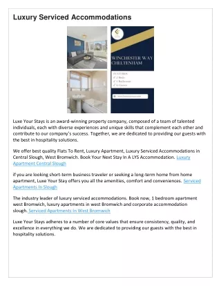 Luxury Serviced Accommodations
