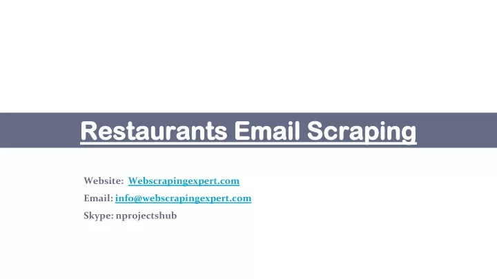 restaurants email scraping
