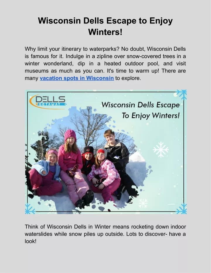 wisconsin dells escape to enjoy winters