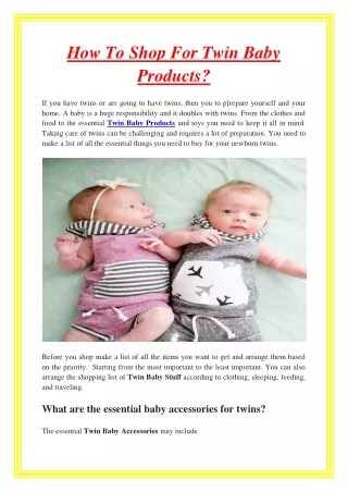 how to shop for twin baby products