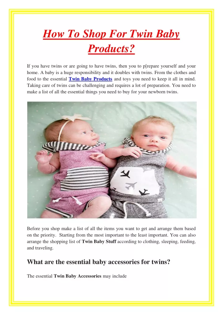 how to shop for twin baby products