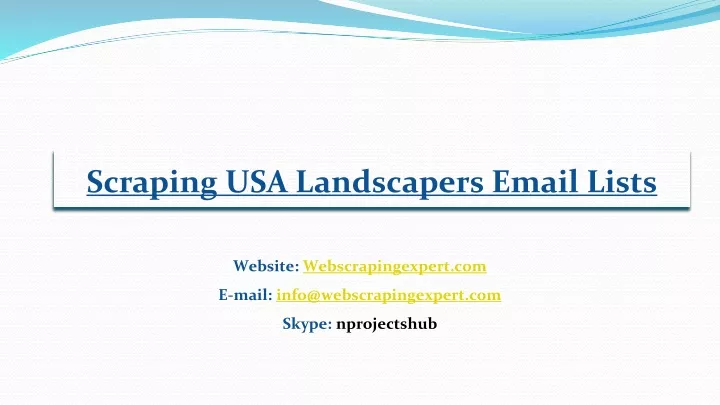scraping usa landscapers email lists