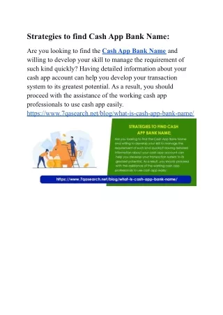 Strategies to find Cash App Bank Name: