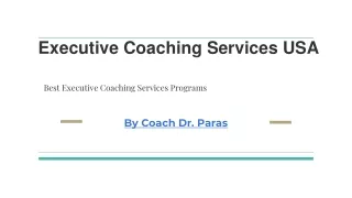 Executive Coaching Services USA