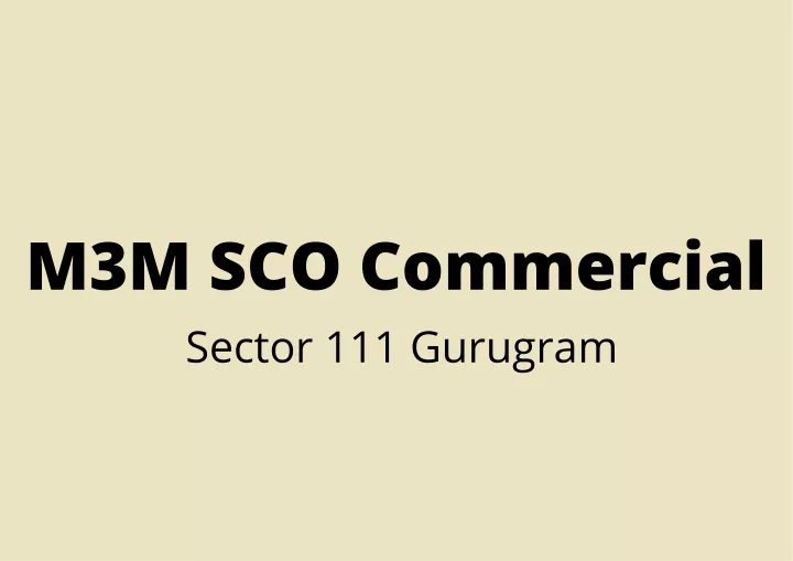 m3m sco commercial