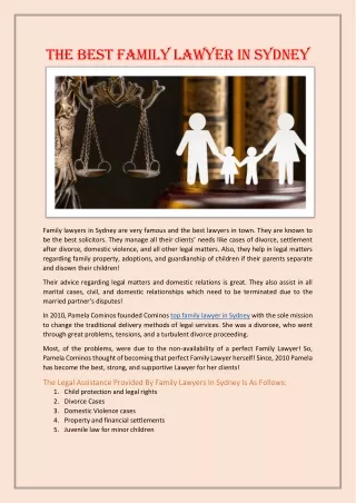 The Best Family Lawyer in Sydney