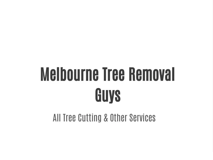 melbourne tree removal guys