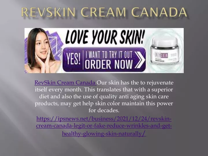revskin cream canada our skin