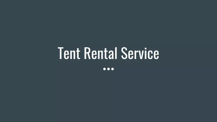 tent rental service