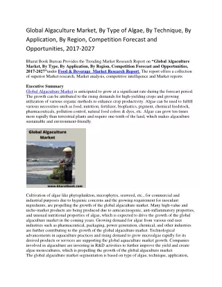 global algaculture market by type of algae