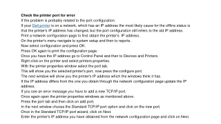 check the printer port for error if the problem