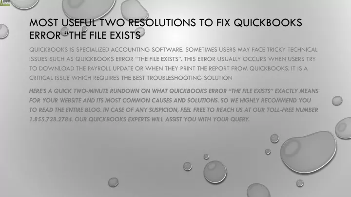 most useful two resolutions to fix quickbooks error the file exists