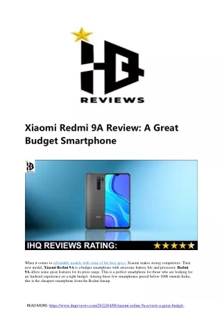 Xiaomi Redmi 9A Review: A Great Budget Smartphone