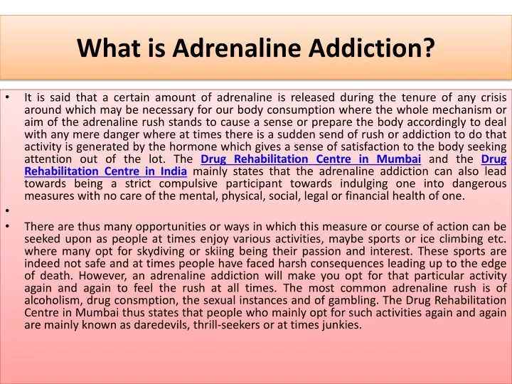 what is adrenaline addiction