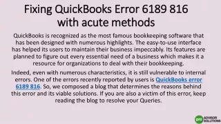 fixing quickbooks error 6189 816 with acute methods