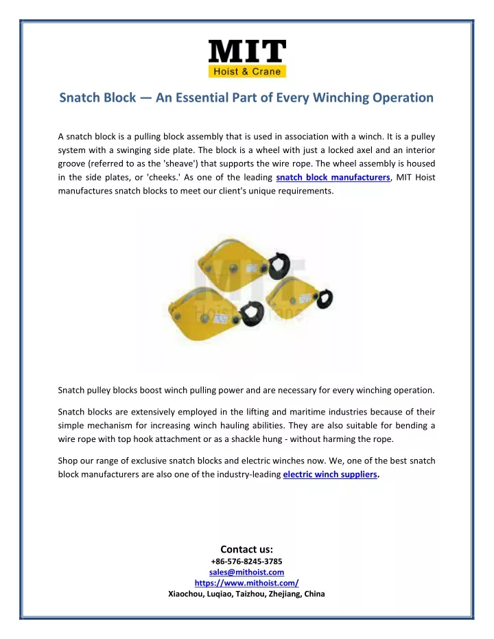 snatch block an essential part of every winching