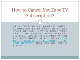 how to cancel youtube tv subscription