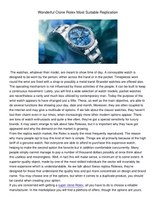 wonderful clone rolex most suitable replication