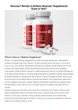 Limitless Glucose1 Reviews