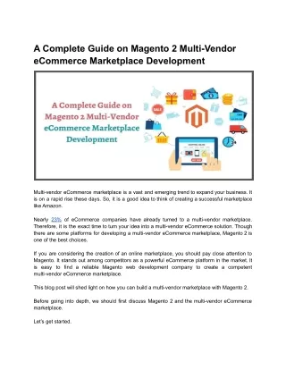 a complete guide on magento 2 multi vendor