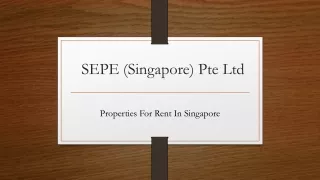 Explore Properties For Rent In Singapore