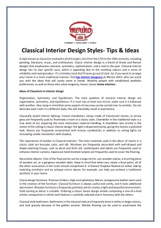 classical interior design styles tips ideas