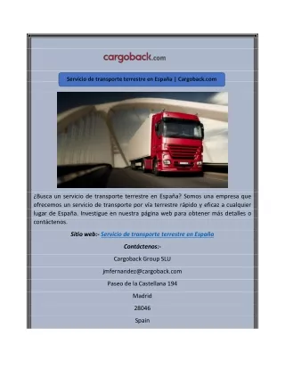servicio de transporte terrestre en espa