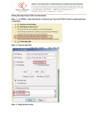 Hướng dẫn Nộp tờ khai 01-CNKD XML trên thuedientu