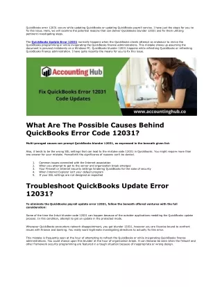 quickbooks error 12031 occurs while updating