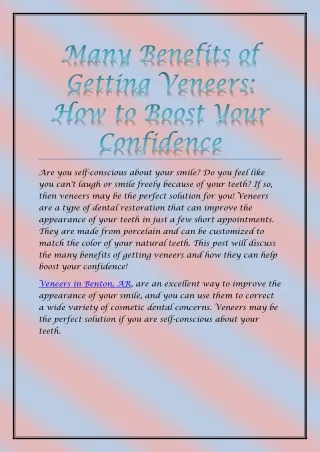 Many Benefits of Getting Veneers How to Boost Your Confidence