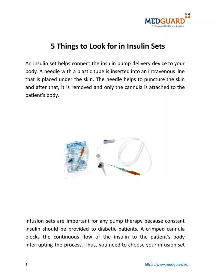 5 things to look for in insulin sets