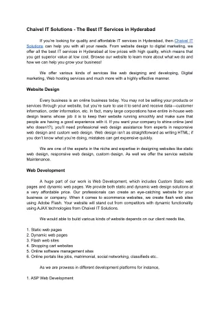 chaivel it solutions the best it services