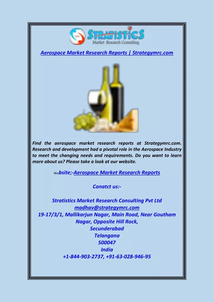 aerospace market research reports strategymrc com