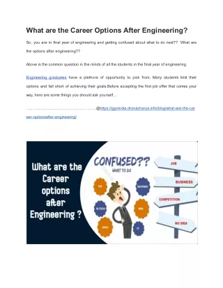 What are the Career Options After Engineering?