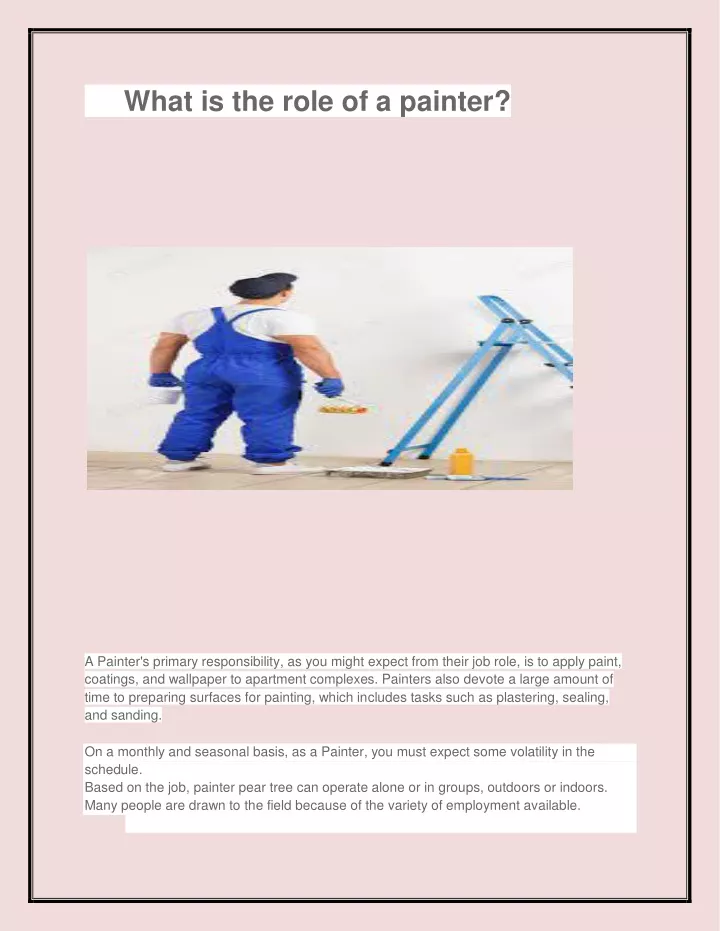 what is the role of a painter