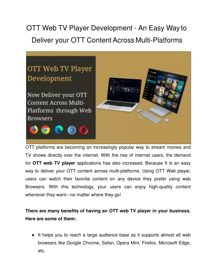 ott web tv player development an easy