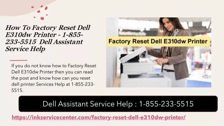 how to factory reset dell e310dw printer