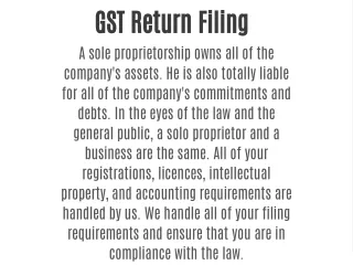 gst return filing a sole proprietorship owns